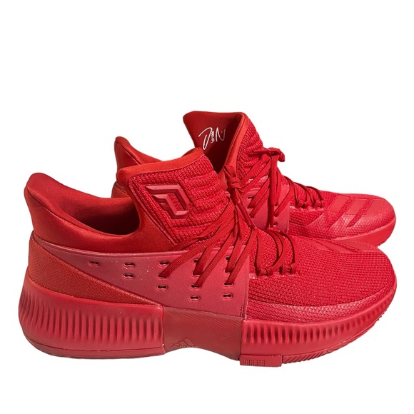 Adidas D Lillard Dame 3 Roots Red Size 12.5 Men’s - Picture 4 of 9